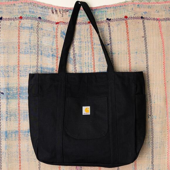 Black upcycled carhartt tote bag - Picture 2 of 7